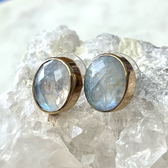 Nicky Butler Jewelry - Nicky Butler Oval Cut Faceted Rainbow Moonstone Bronze Earrings